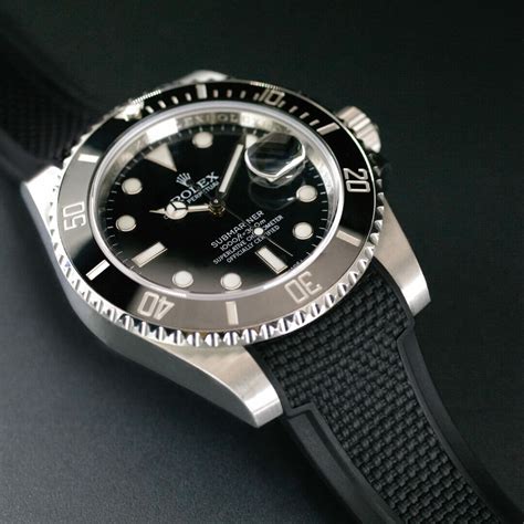 rolex black rubber strap|genuine rolex rubber strap.